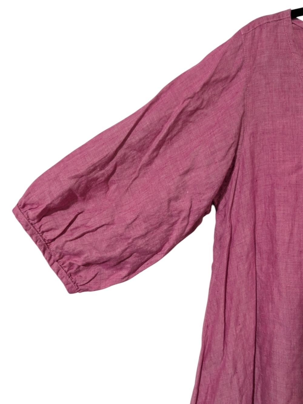 B. Hadikusumo 100% Linen Pink Lagenlook Ruffle Dress - Picture 4 of 9